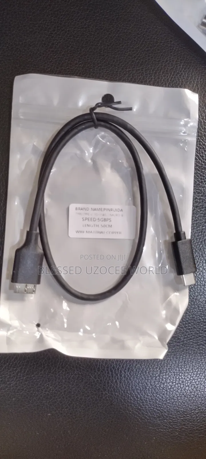 Pinruida 50cm Type C to Micro Usb B 3.0 Harddrive Data Cable 5gbps