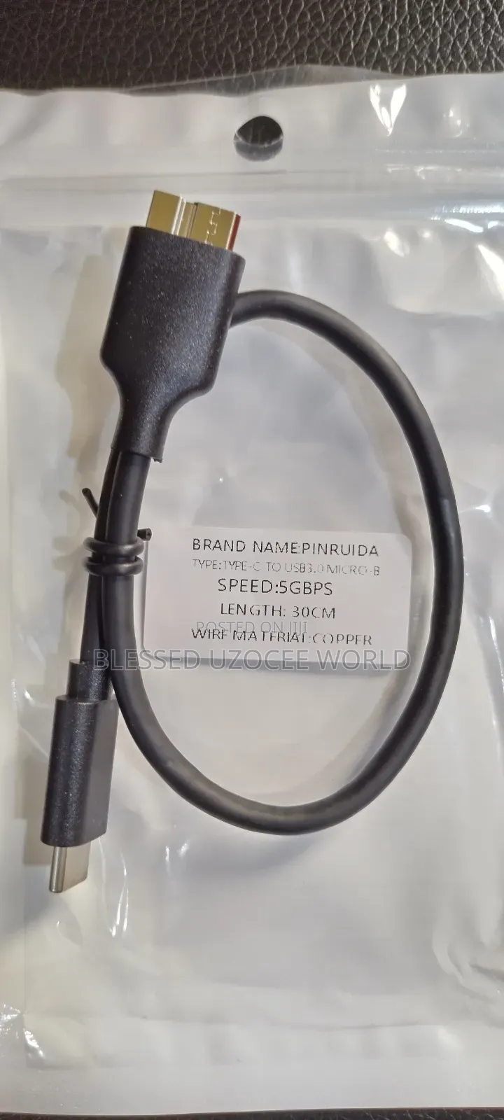 Pinruida 30cm Type C to Micro Usb B 3.0 Harddrive Data Cable 5gbps