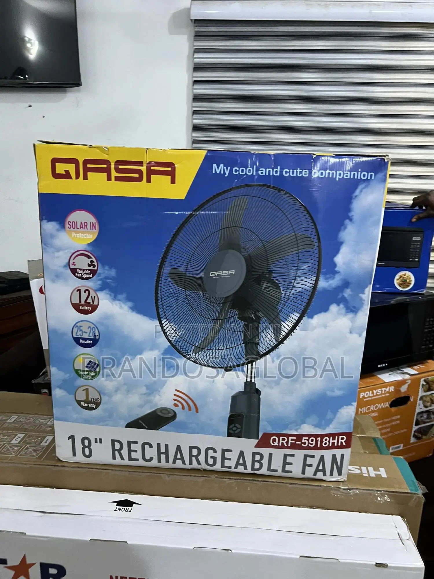 Qasa Rechargeable Fan With Powerful Motor