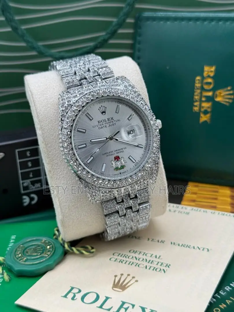 Rolex Oyester Perpetual Day-date Full Stone Stainless Steel Chain