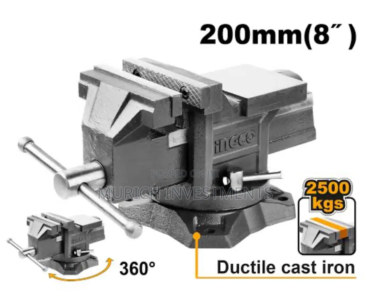 Bench Vise 8" With Anvil Hbv088