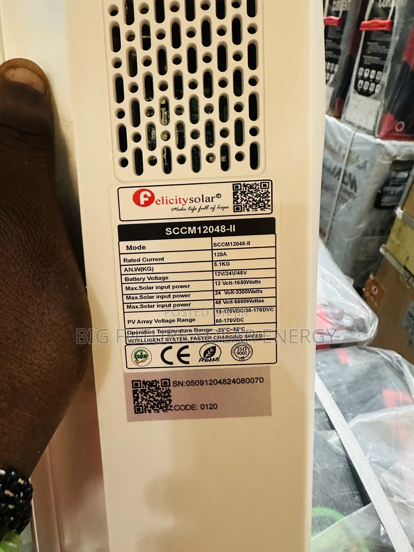 120amps Felicity Charge Controller 12/24/48v