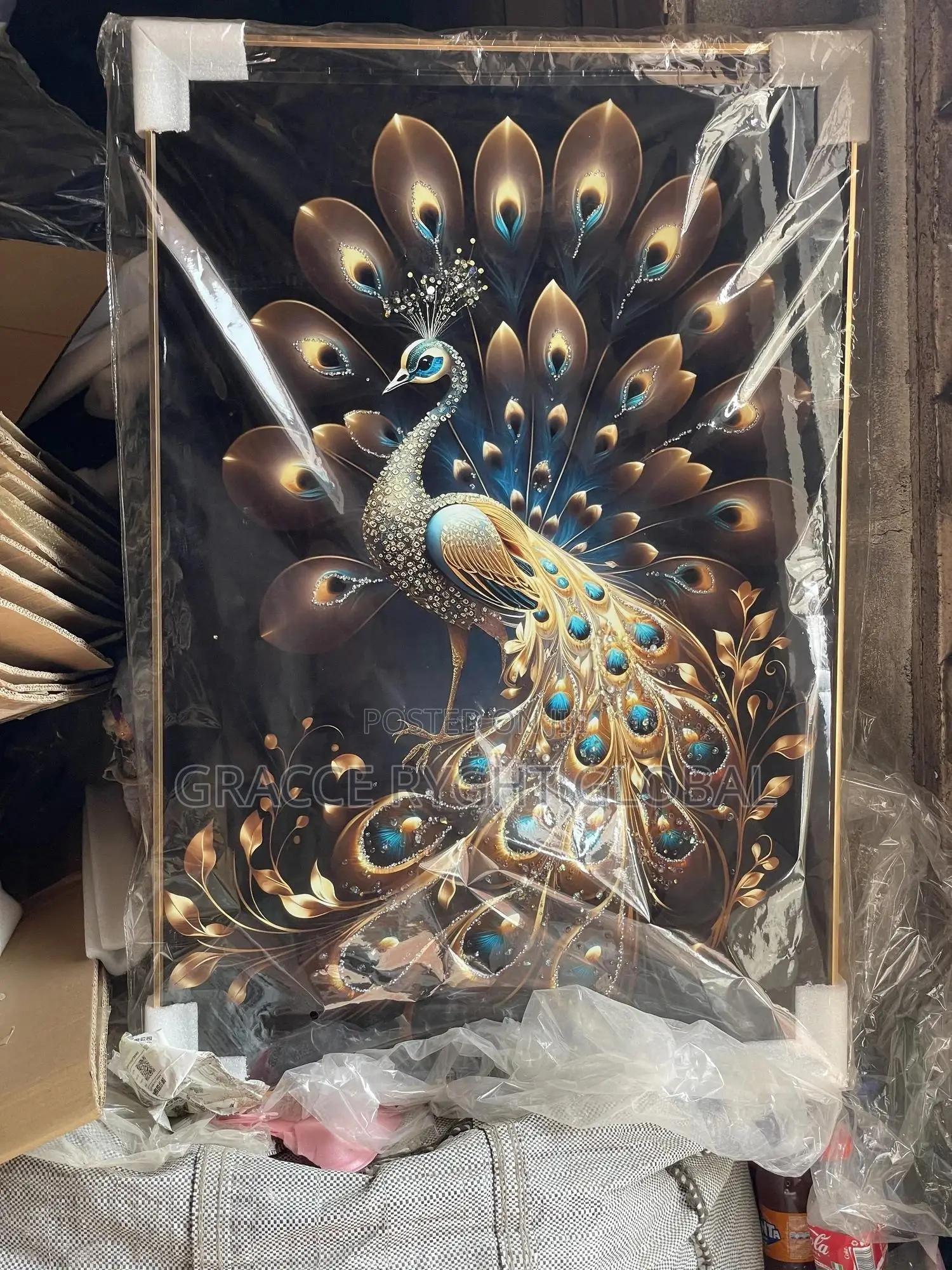 60x90cm Wall Art Crystal Stone Decor