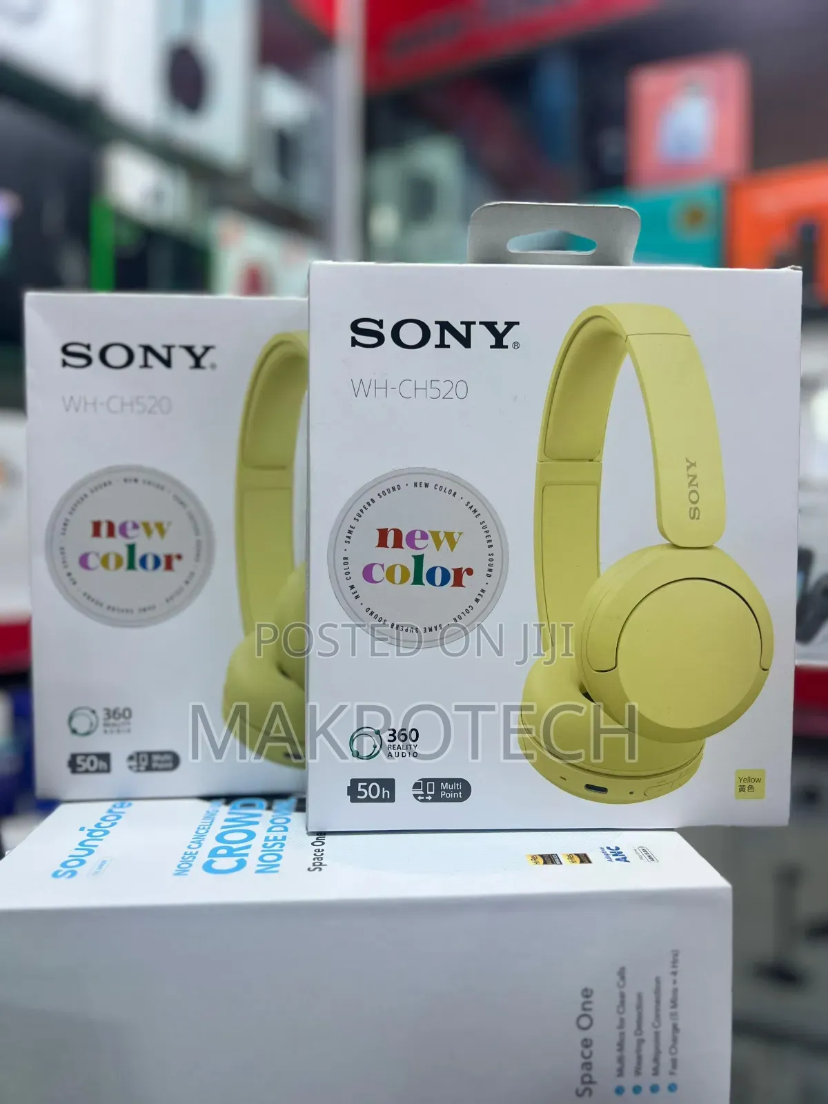 Sony Wh-ch520 Wireless Headphones Bluetooth On-ear Headset Yellow Colo