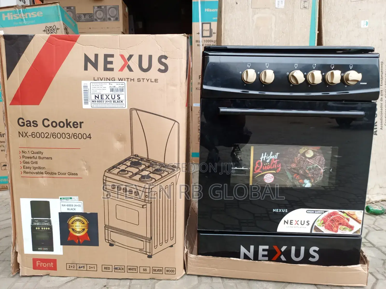 Nexus 4 Gas Cooker Bs Turkey Nx-6003 Black