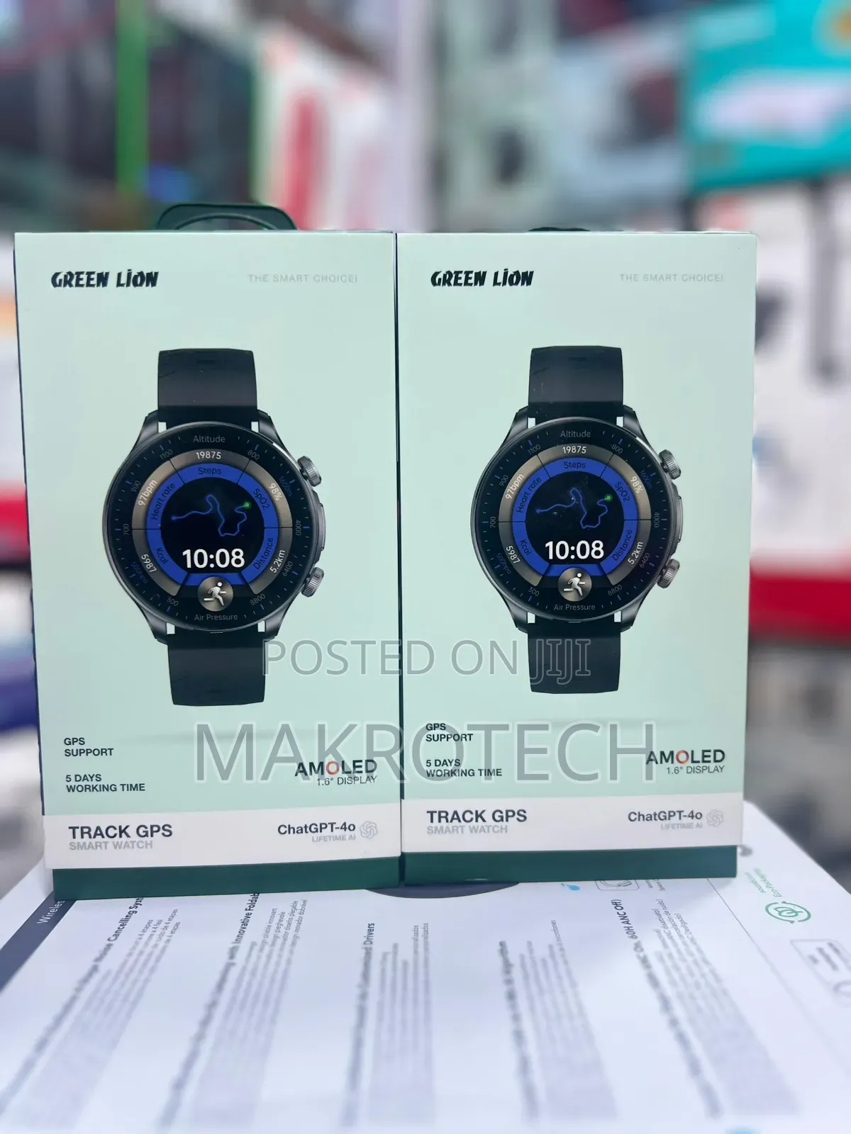Green Lion Track Gps Smart Watch - Black