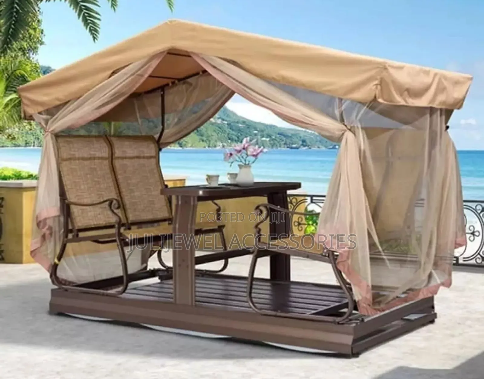 Luxury Canopy Tent Swing Chair, 4 Seater