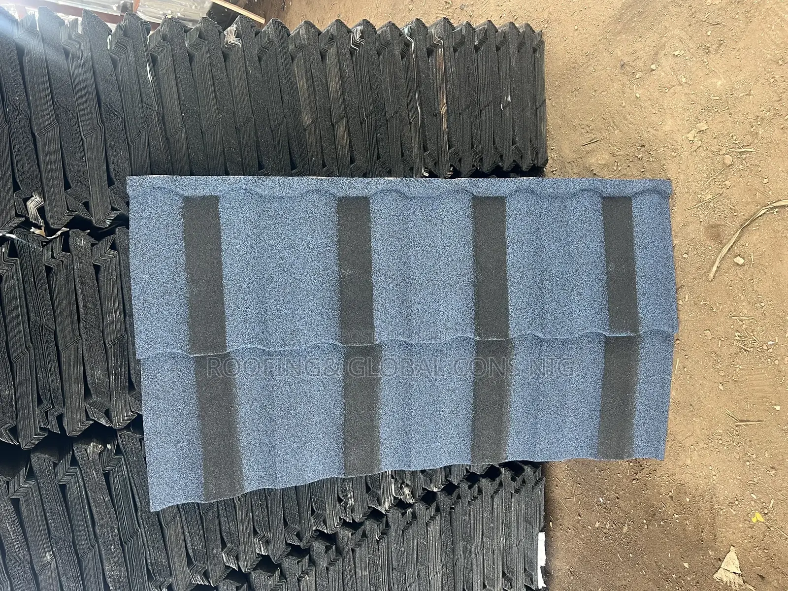 Blue Milano Roofing Tiles With Black Line