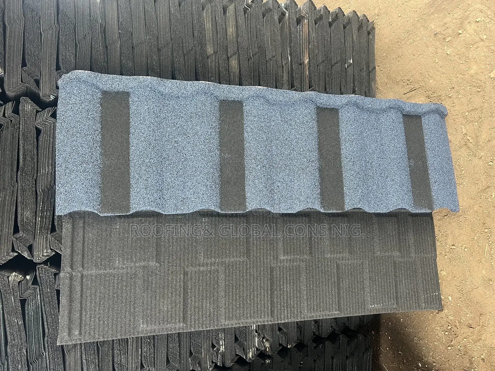 Stome Coated Roofing Tiles Blue and Black Design