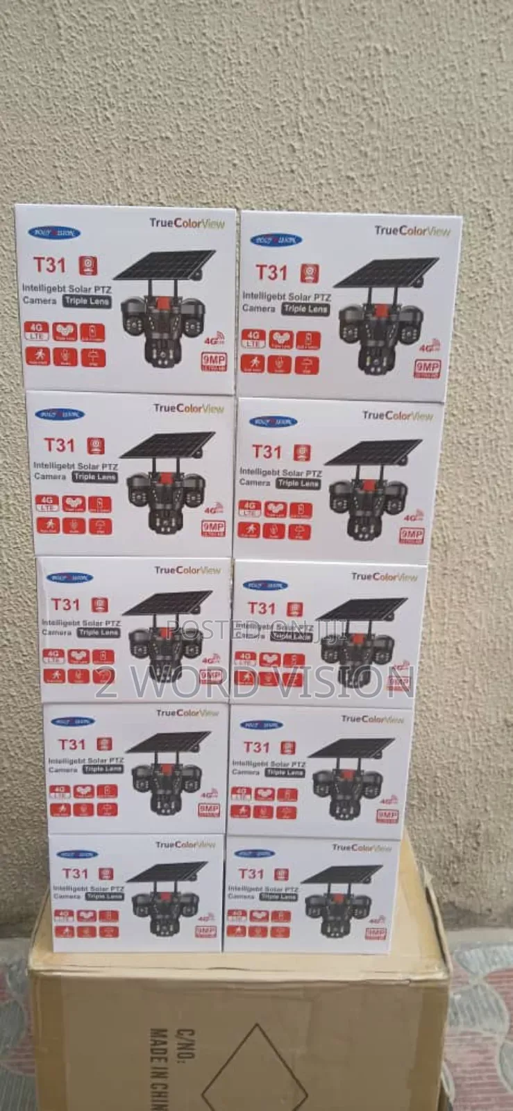 3 Lens Powered V380 Pro 4g Solar PTZ Security Camera T31