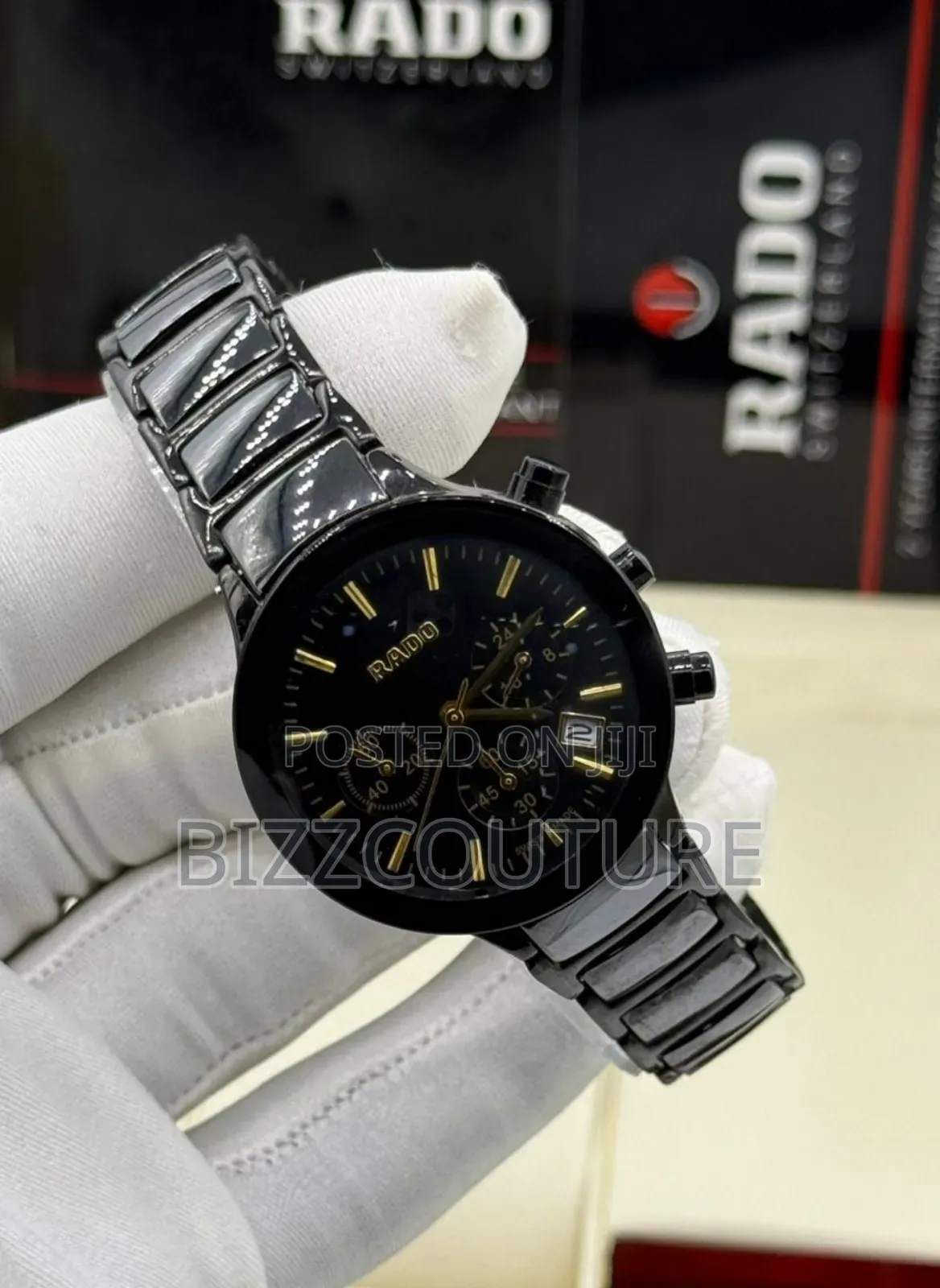 Original Rado Black Stainless Steel, Chronograph, Quartz Watch