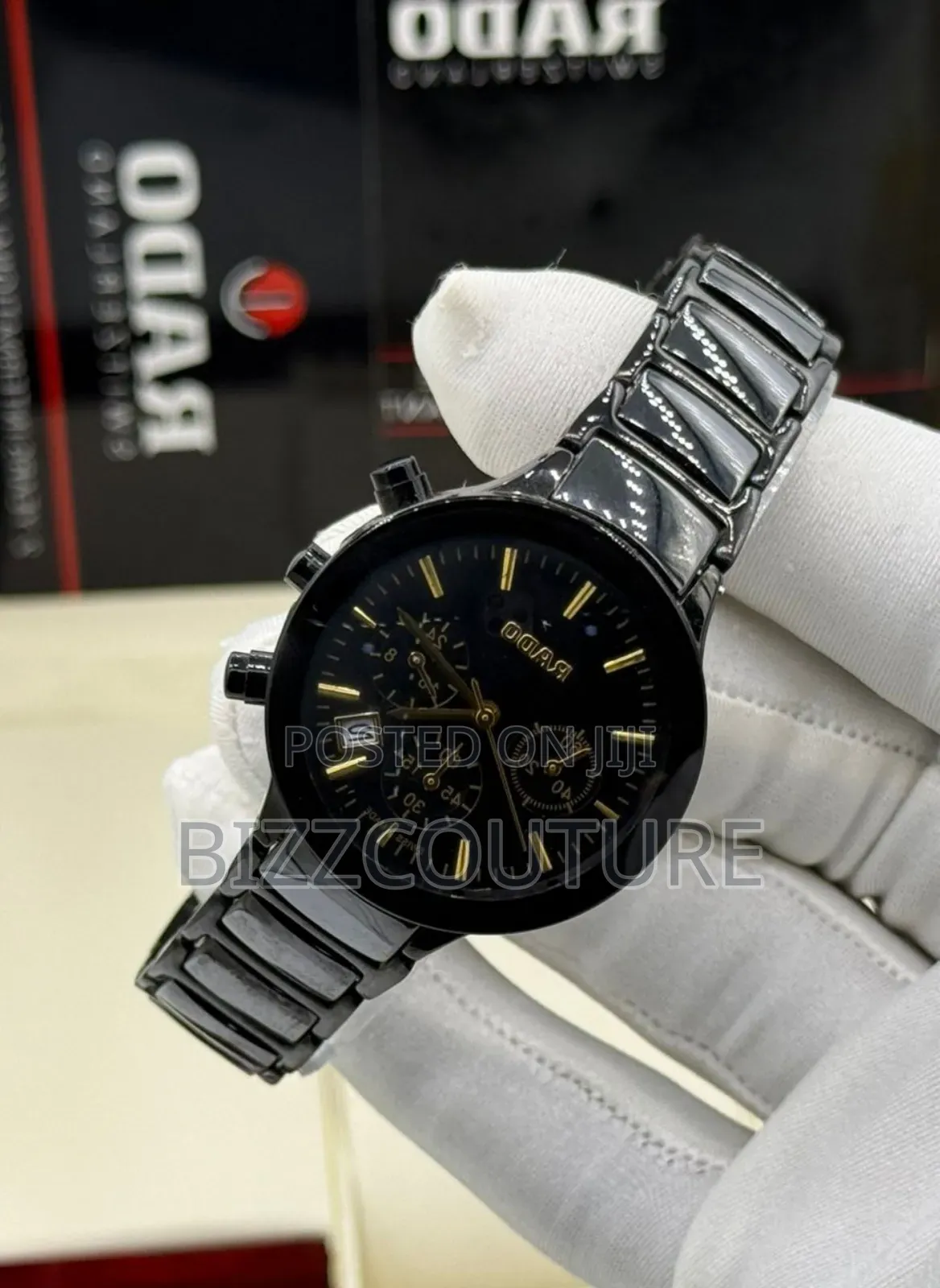 Original Rado Black Stainless Steel, Chronograph, Quartz Watch