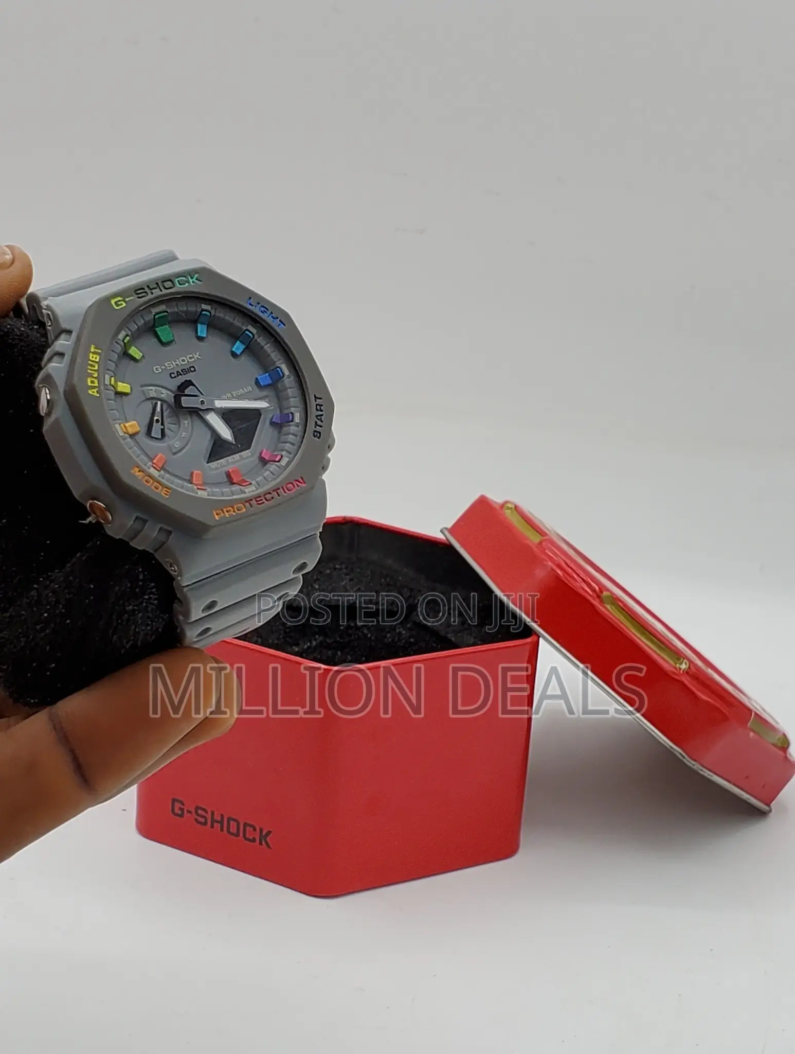 Grey Dual Time Rubber Strap Men’S Wrist Watch
