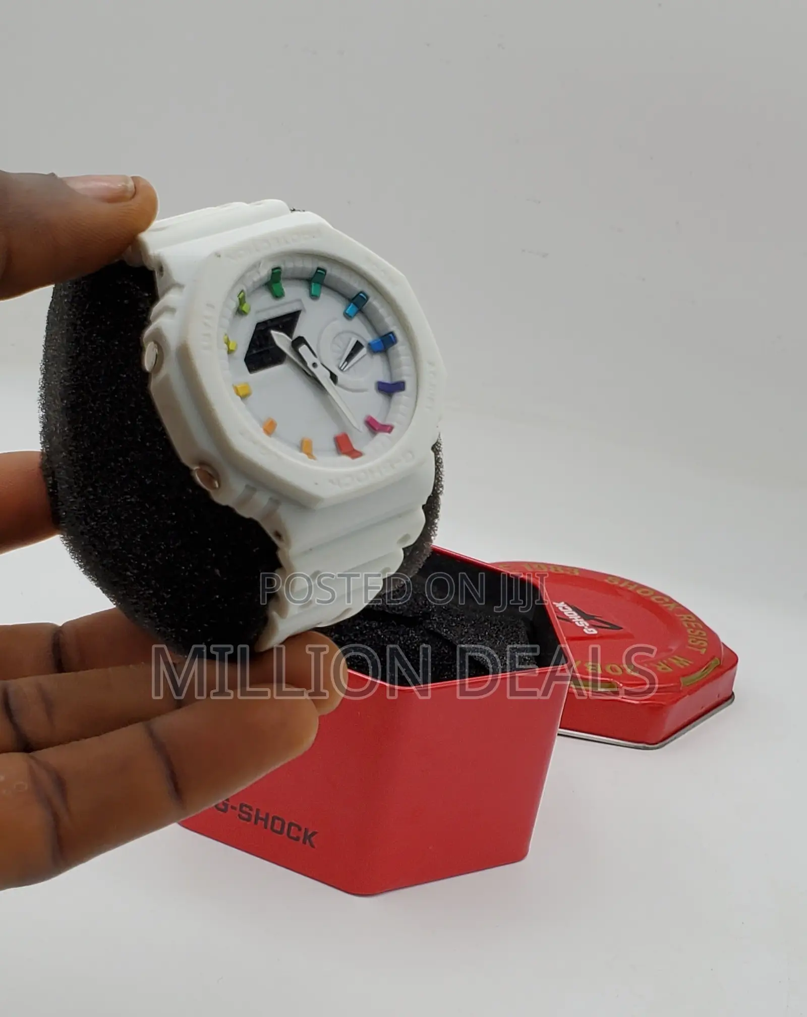 Rubber Strap White Men’S Dual Time Wrist Watch
