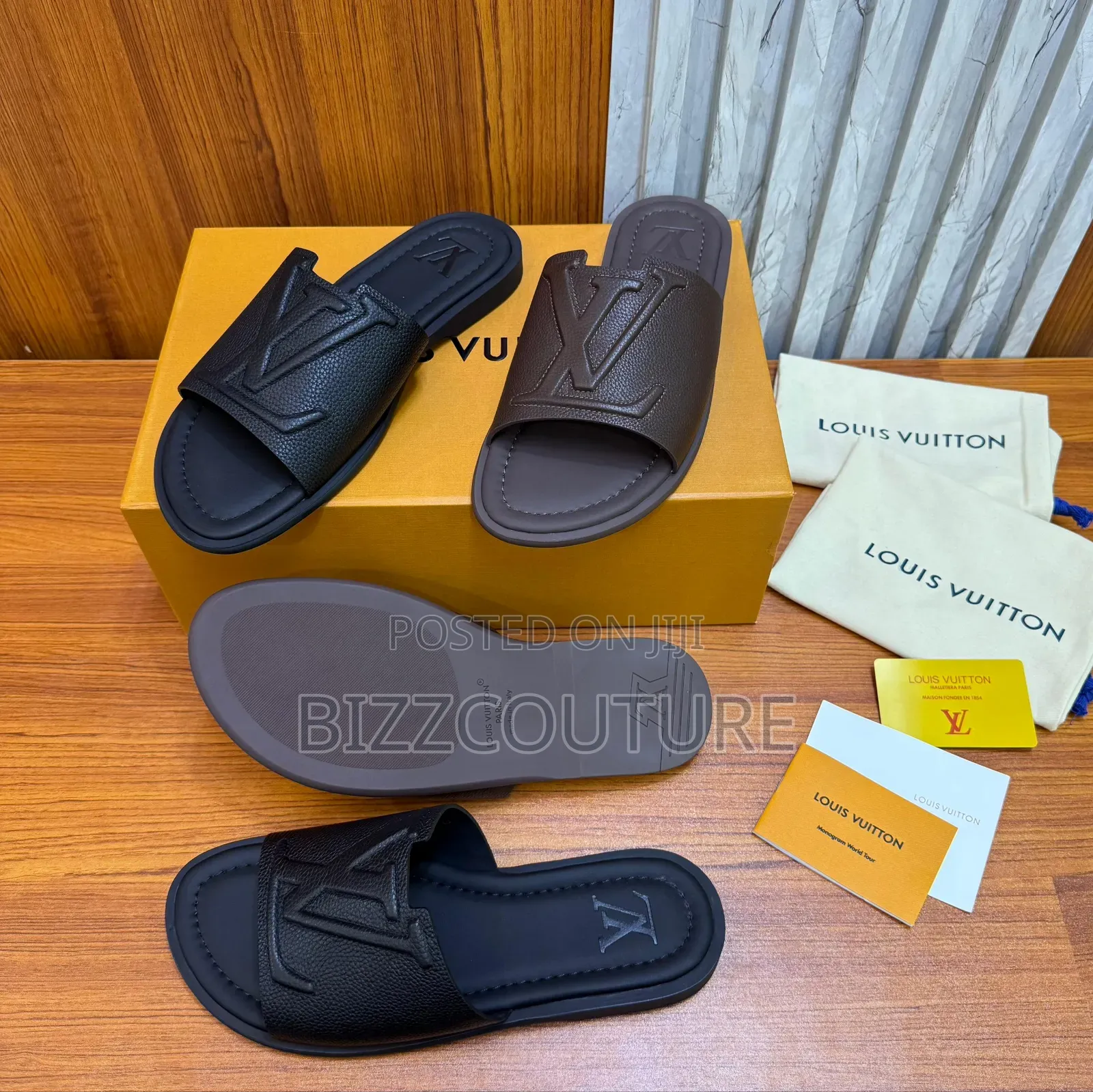 Original Hermes Leather Slippers Available In