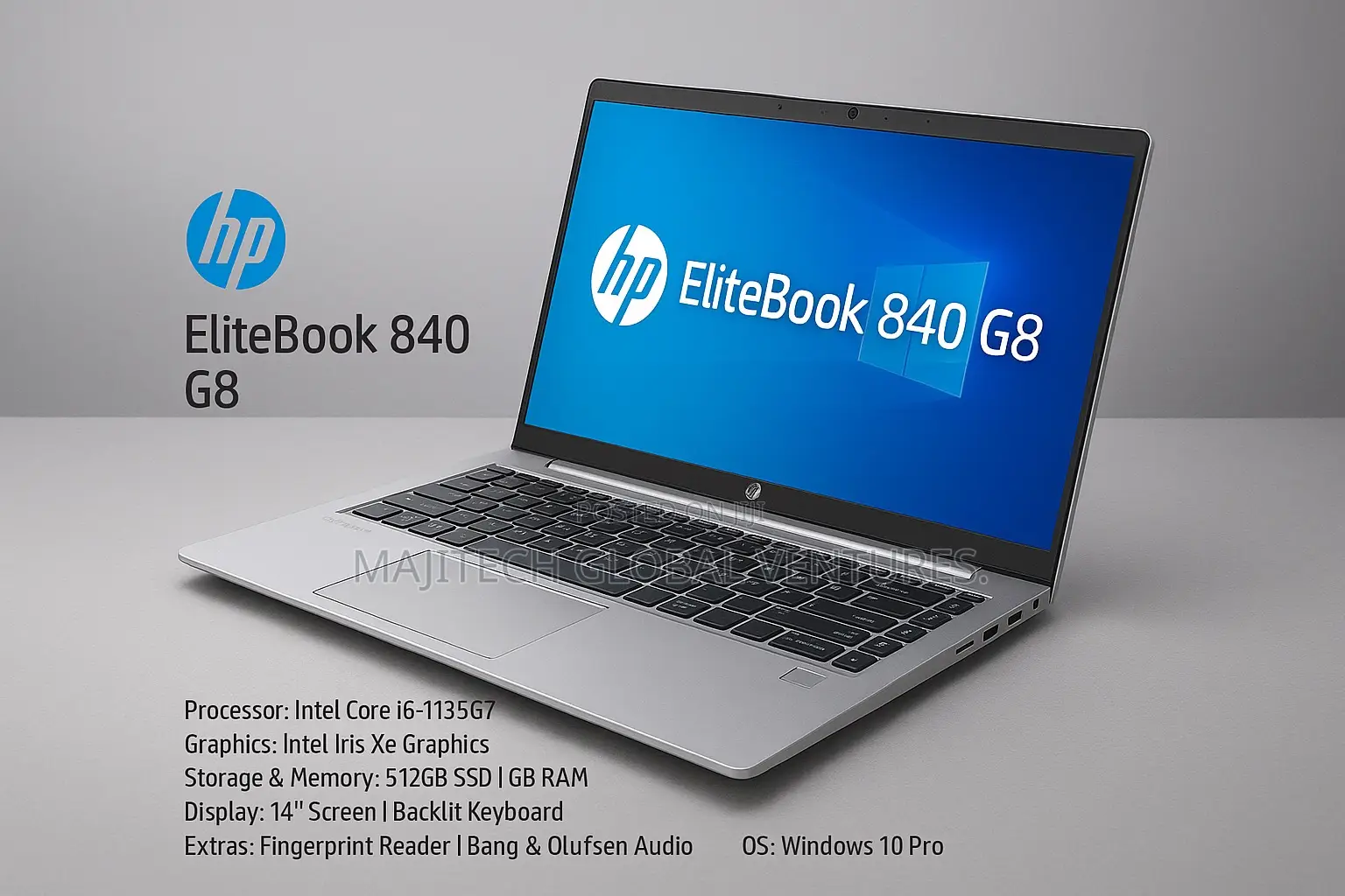 New Laptop HP EliteBook 840 G8 8GB Intel Core I5 SSD 512GB