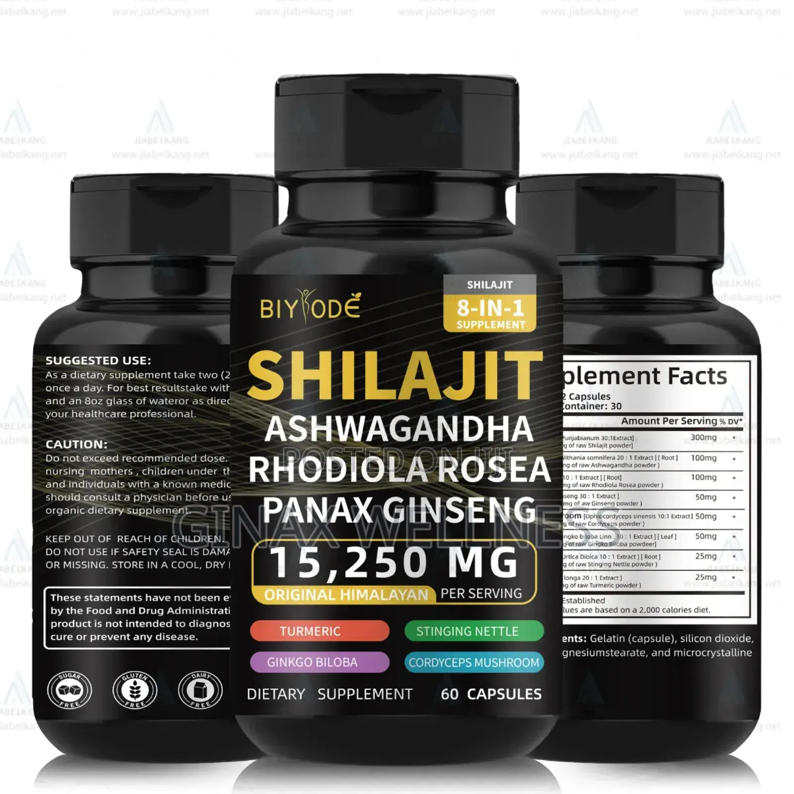 Biyode 8-in-1 Shilajit Blend Capsules (15,250mg)