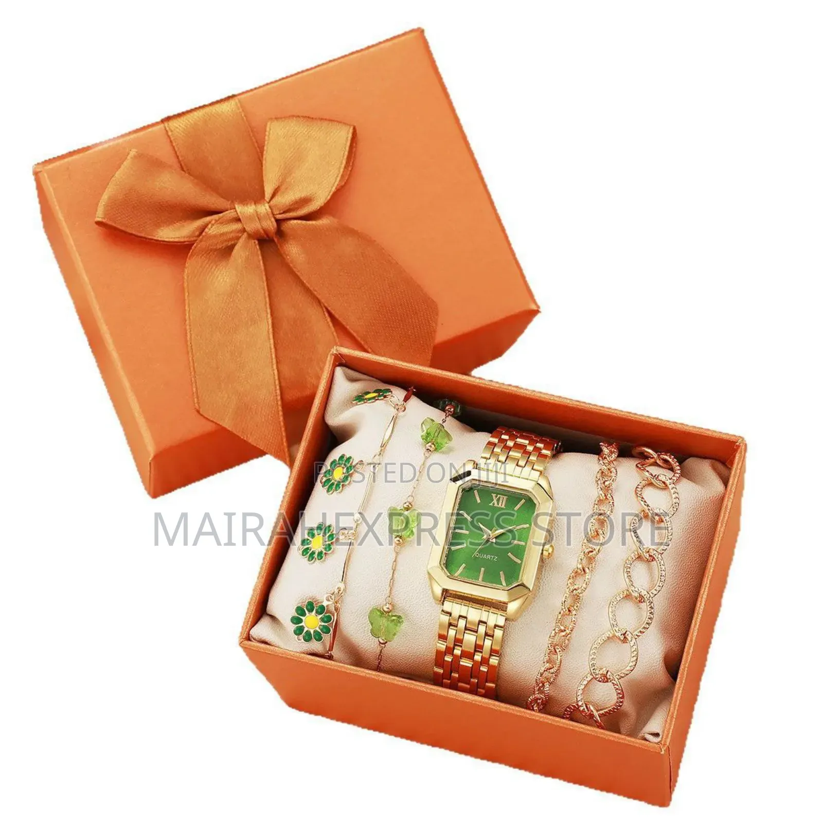 5pcs Salome Green Female Watch Set
