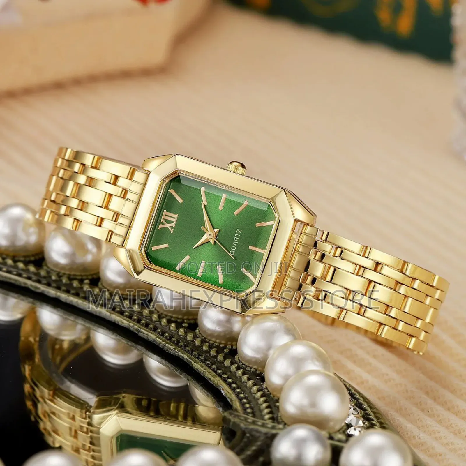 5pcs Salome Green Female Watch Set