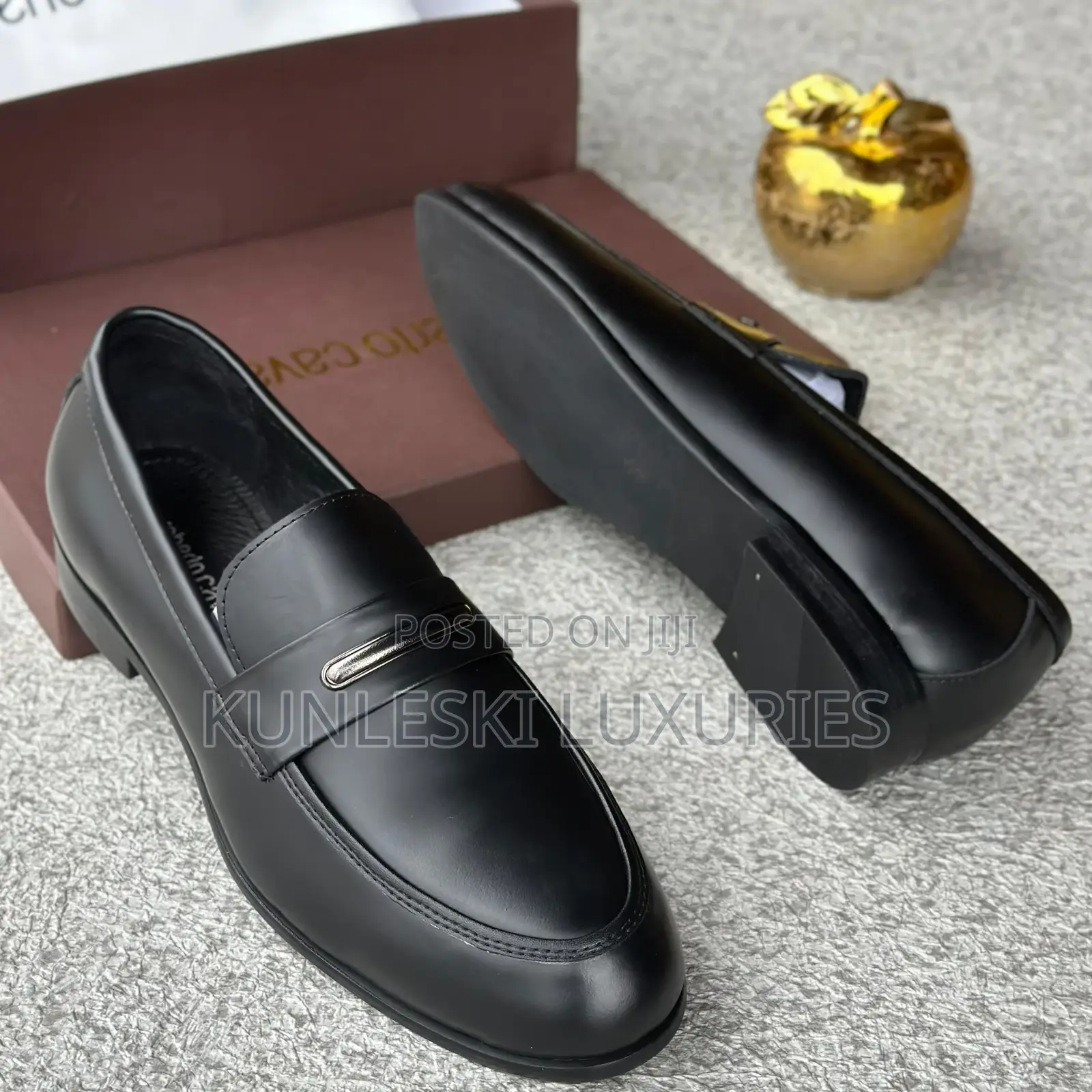 Original Roberto Cavalli Black Leather Loafers Shoes