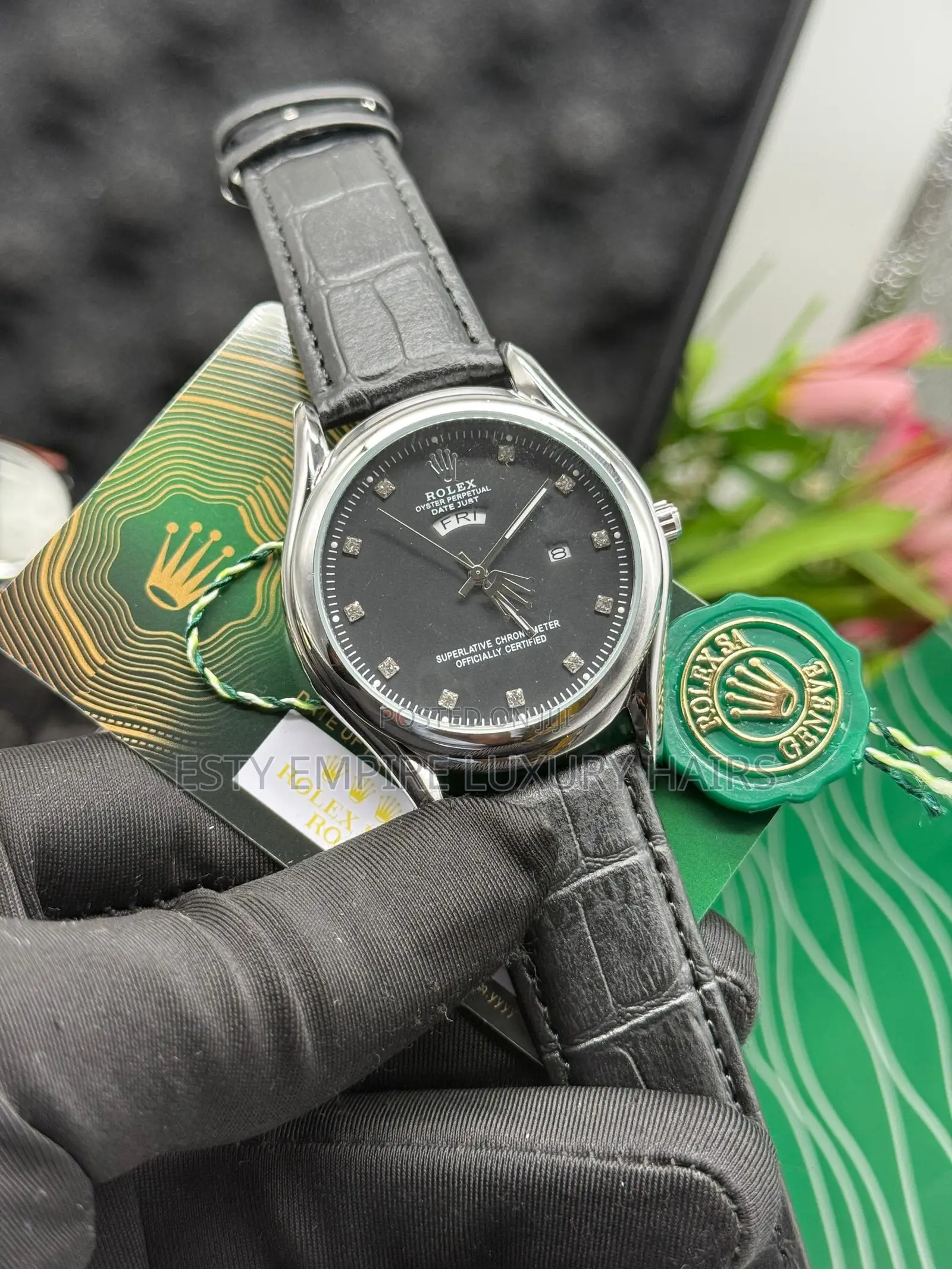 High Quality Luxury Rolex Leather Men Wristwatch