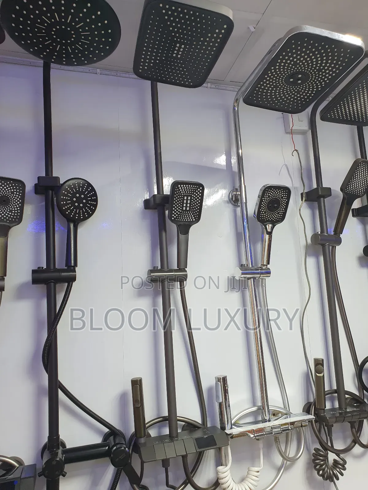 High Thermostat Grey Surface Shower