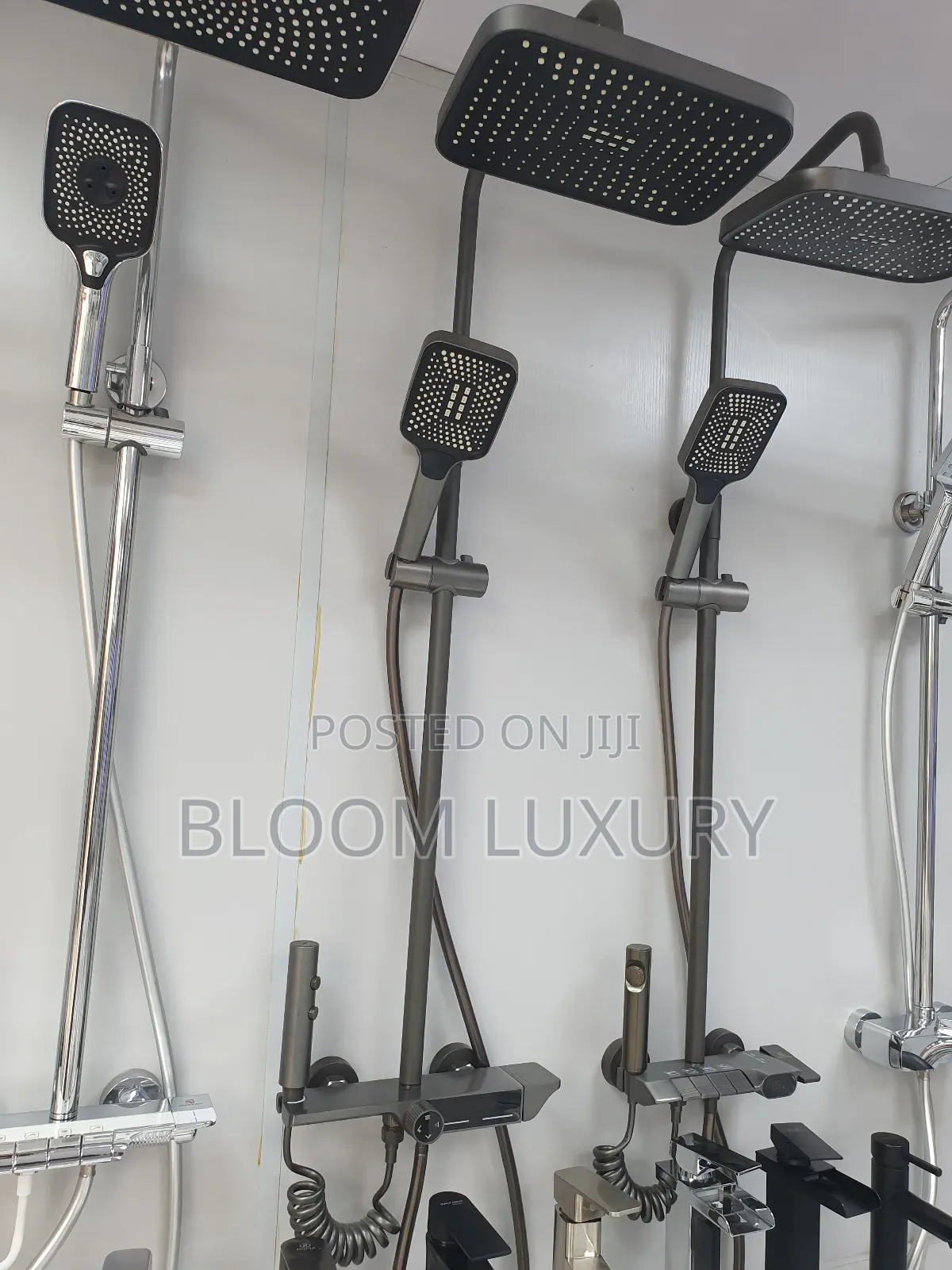 High Thermostat Grey Surface Shower