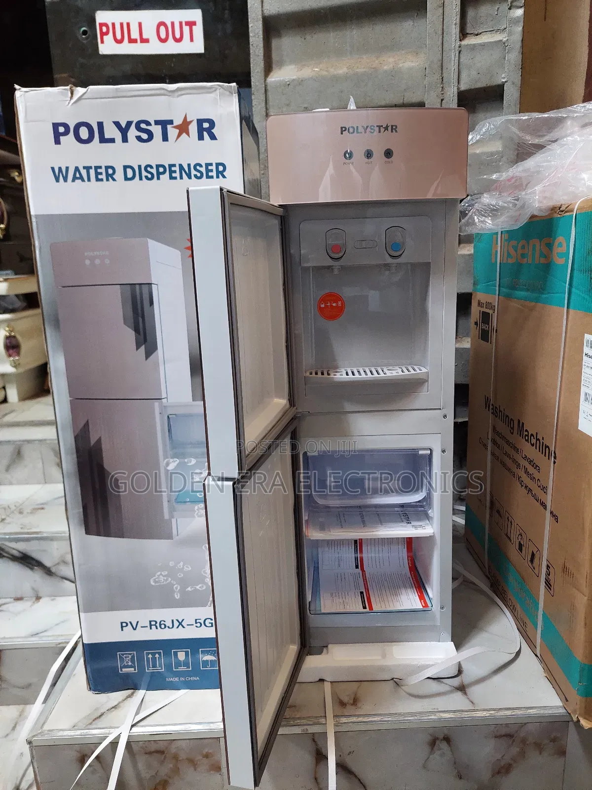 Polystar Double Door Water Dispenser With Fridge and Freezer