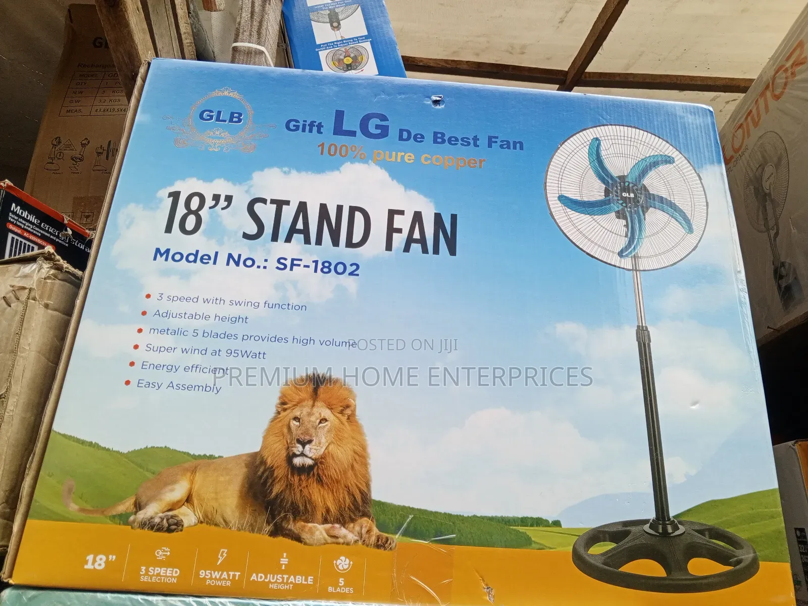 GLB Lg Standing Fan 18 Inches