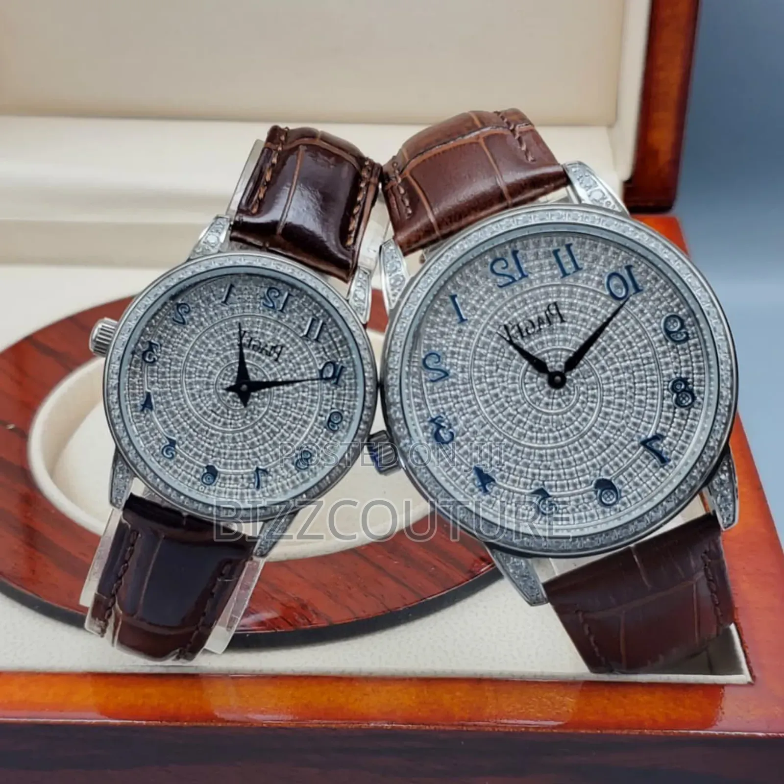 Original Piaget Unisex Iced Brown Genuine Leather Watch