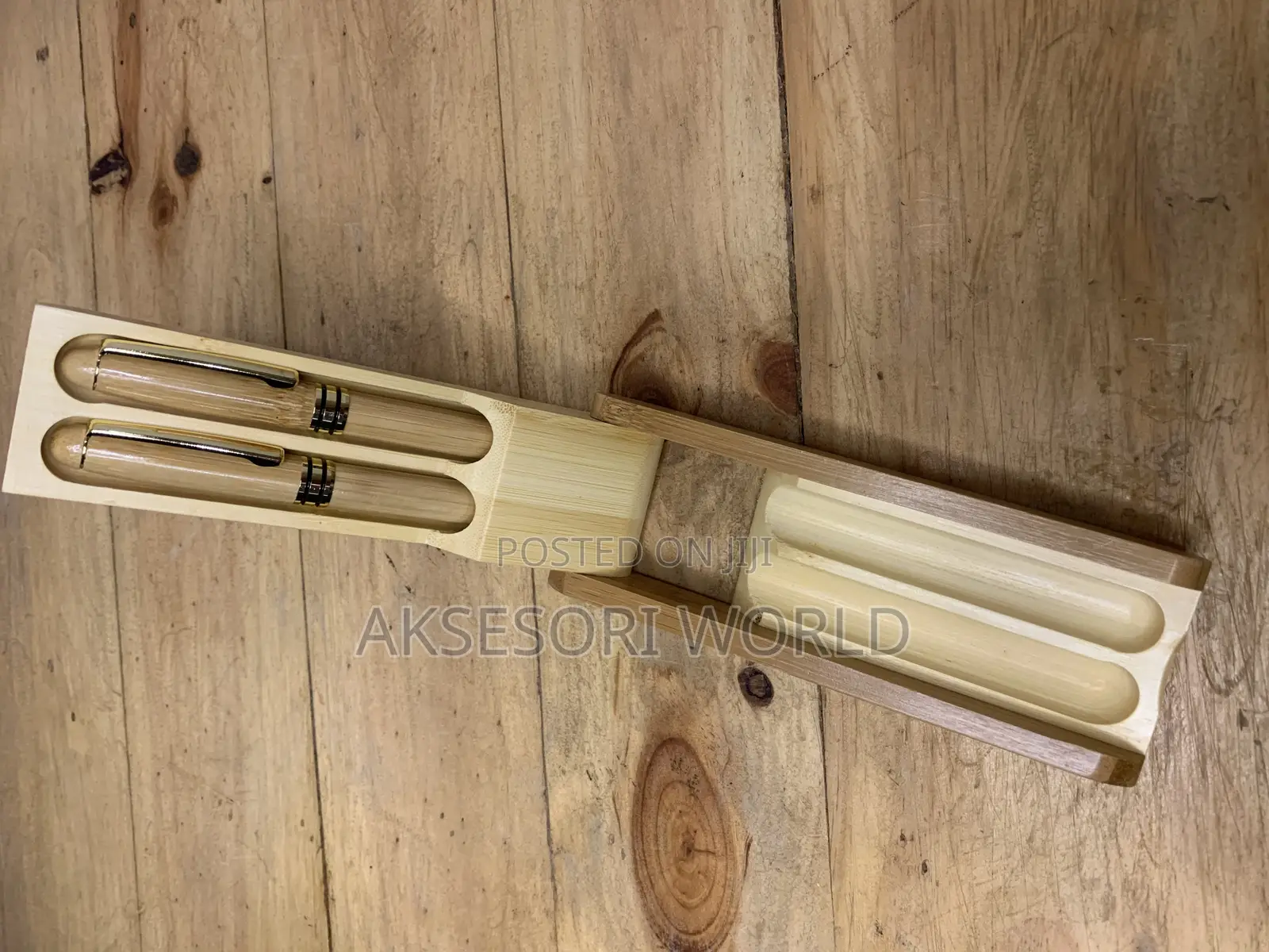 High Quality Two Wooden Pen in a Box Corporate Gift Set
