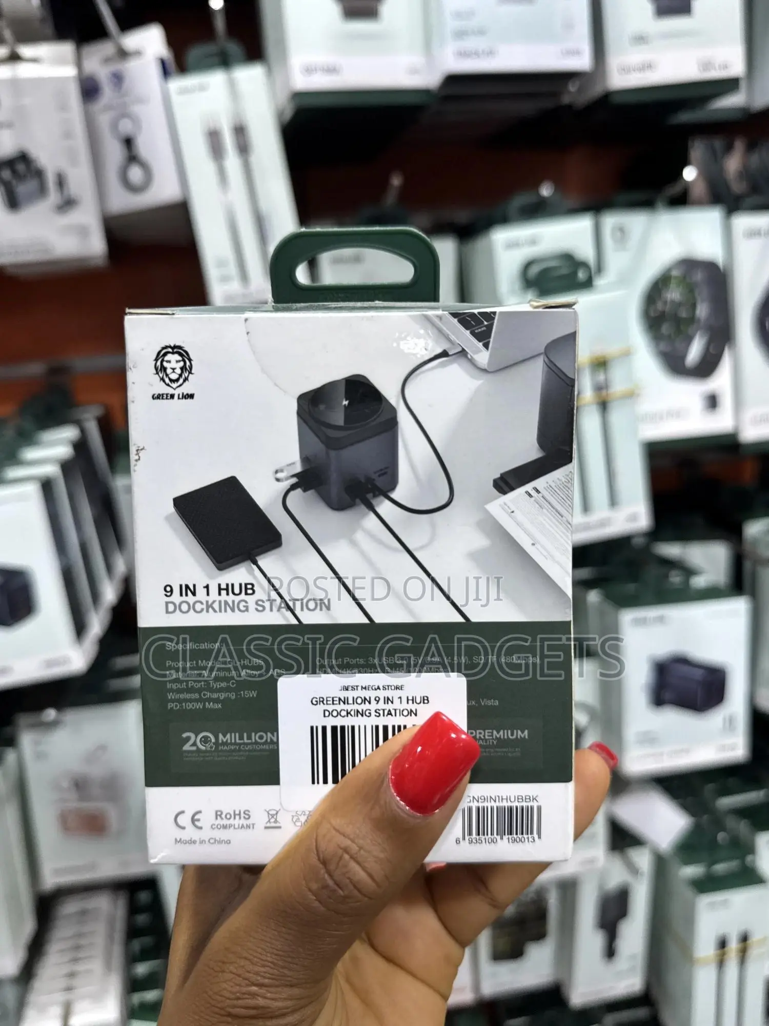 Green Lion 9 in 1 Hub Docking Station - Black