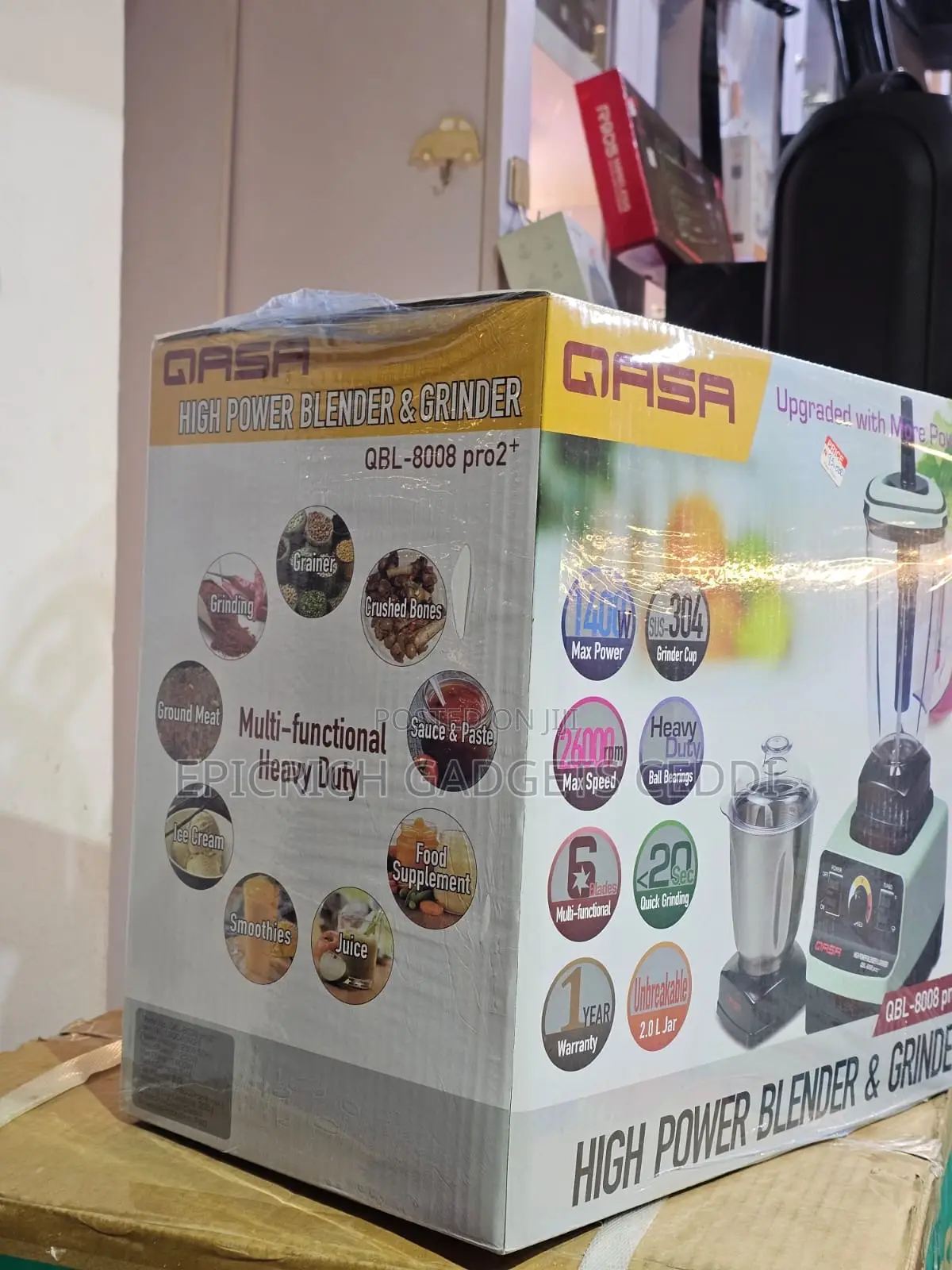 Qasa Industrial High Power Blender Grinder