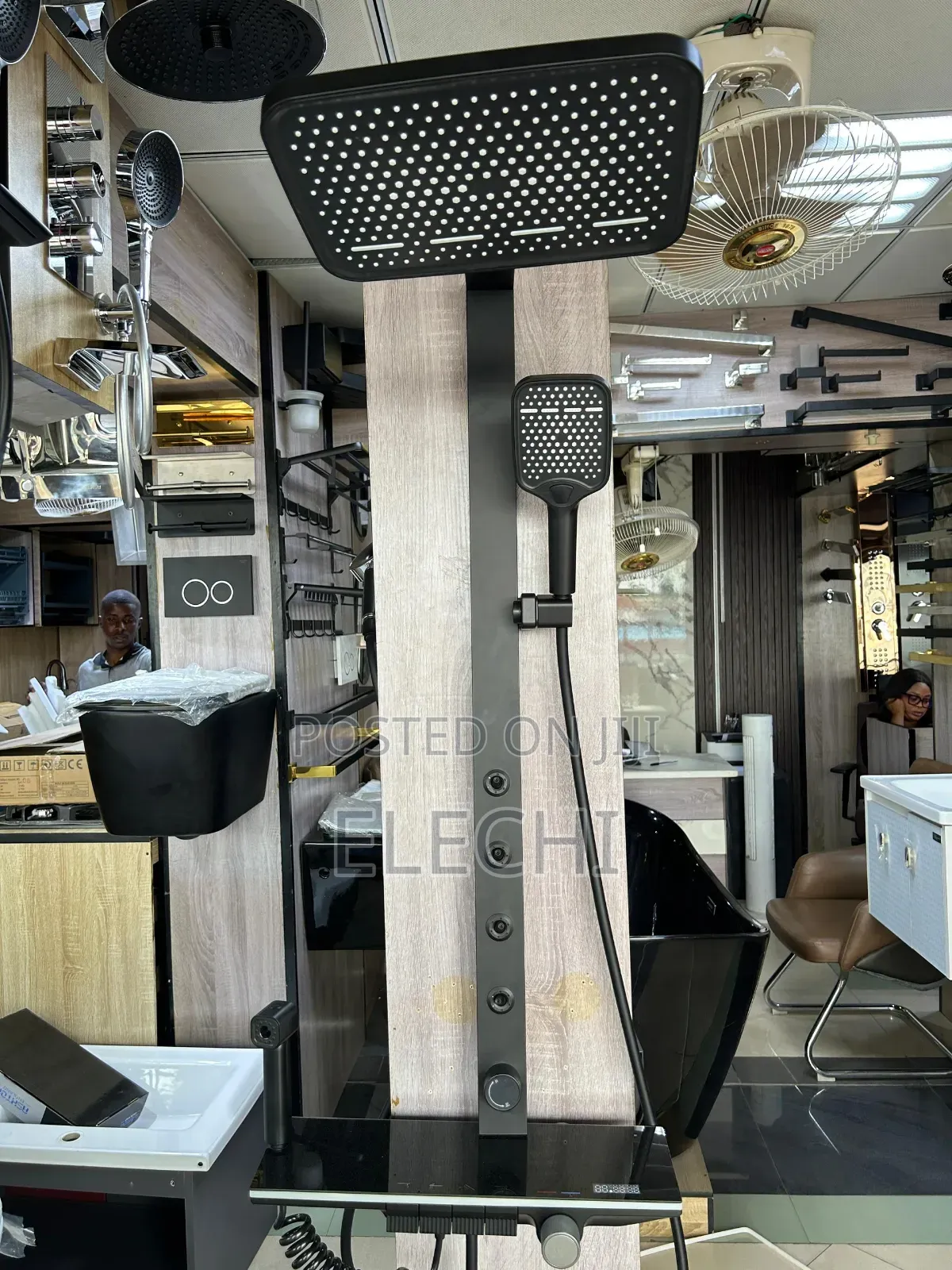 Black England Luxury Shower With Thermostat Display