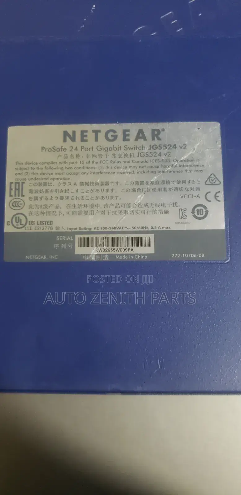 Netgear Prosafe 24-Port Gigabit Switch Jgs524 V2