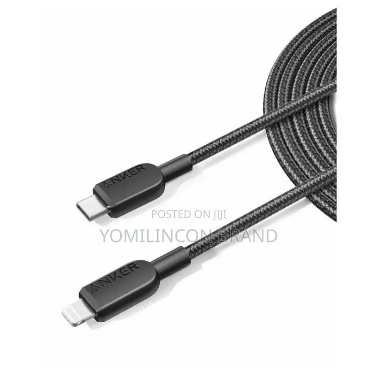 Anker 322 Usb - C to Lightning Cable (10ft Braided) Black