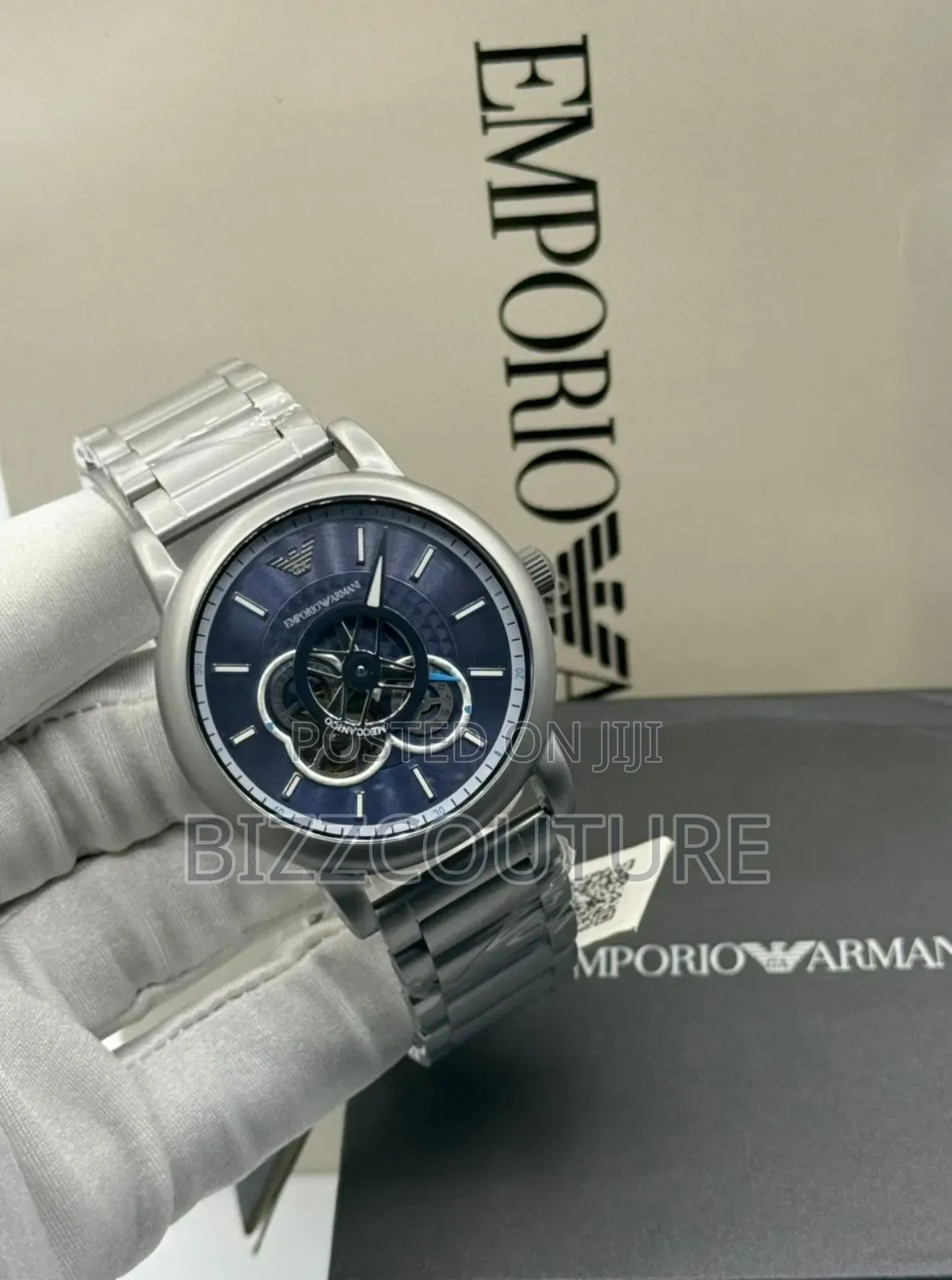 Original Emporio Armani Silver Stainless Steel, Mechanical Watch