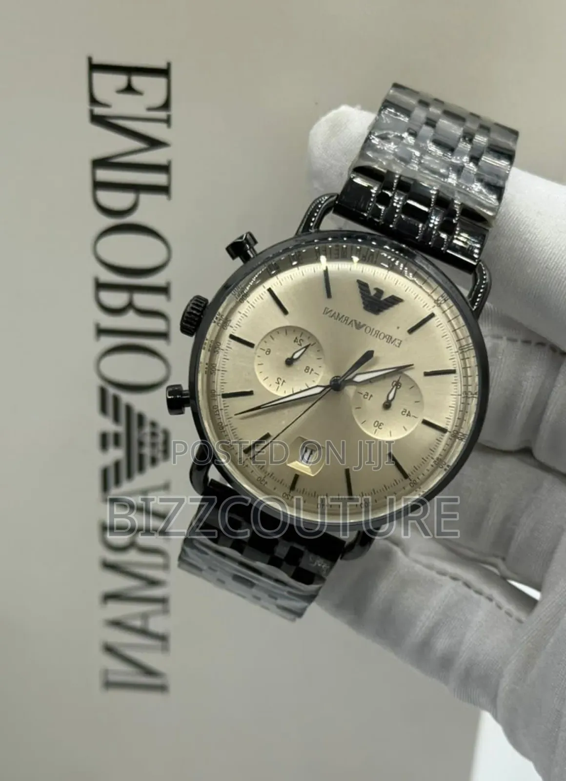 Original Emporio Armani Silver Stainless Steel, Calender Watch