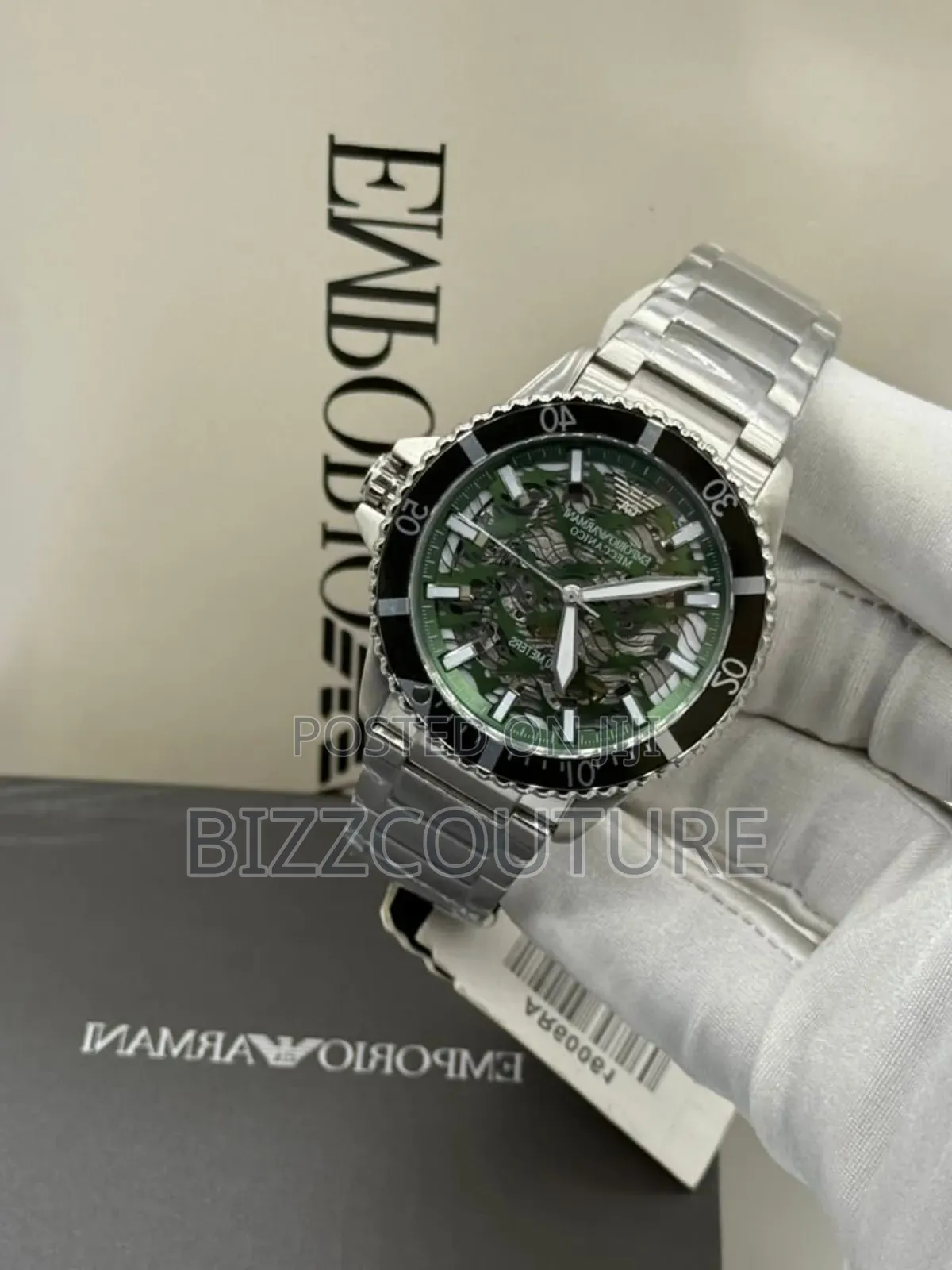 Original Emporio Armani Silver Stainless Steel, Mechanical Watch