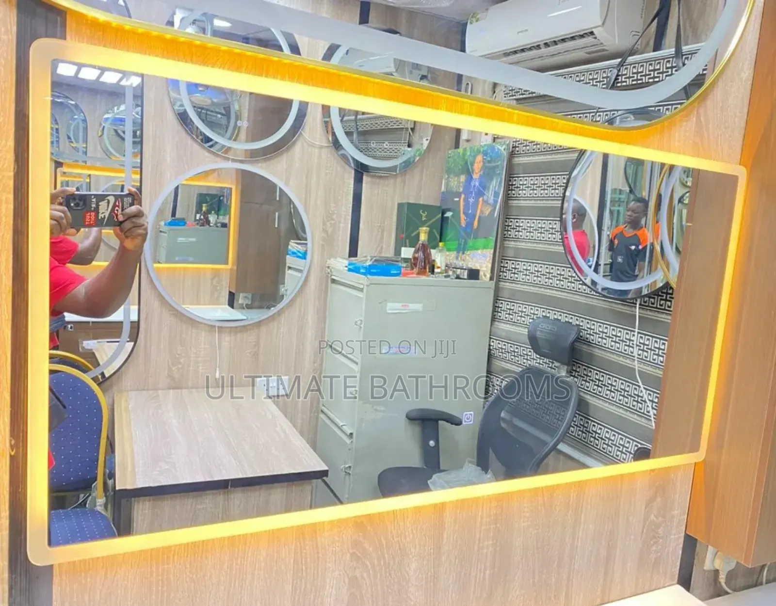 70x120cm Frameless Bathroom 3lights Mirror