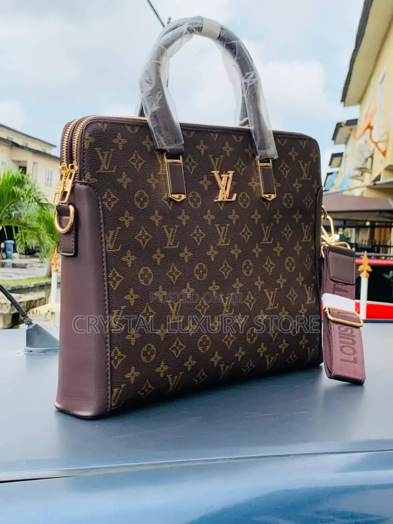 Louis Vuitton Quality Luxury Men Genuine Leather Laptop Bag