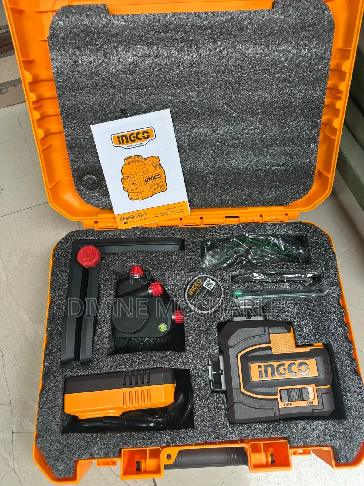 Ingco 16v Cordless 3d Laser Level, Model Hll301201