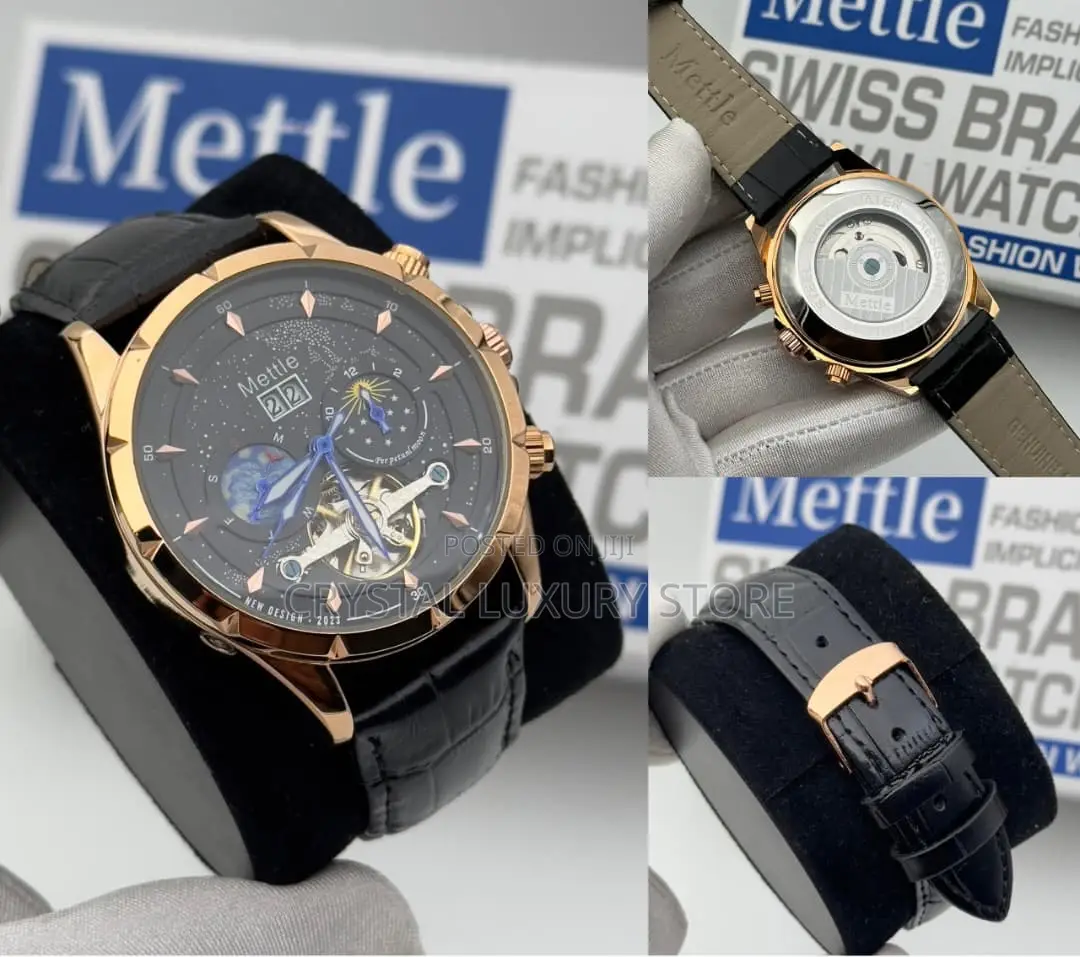 Mettle Quality Luxury Men Genuine Leather Wristwatch