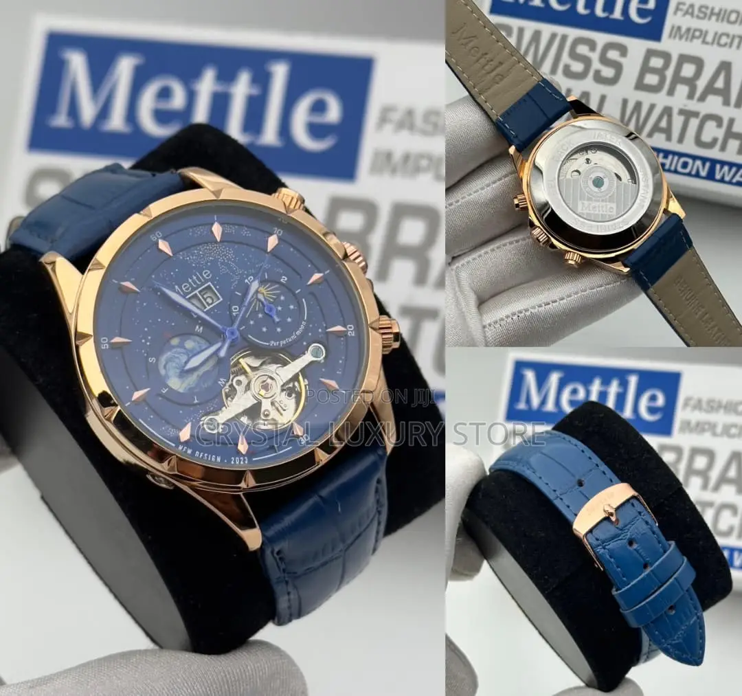 Mettle Quality Luxury Men Genuine Leather Wristwatch