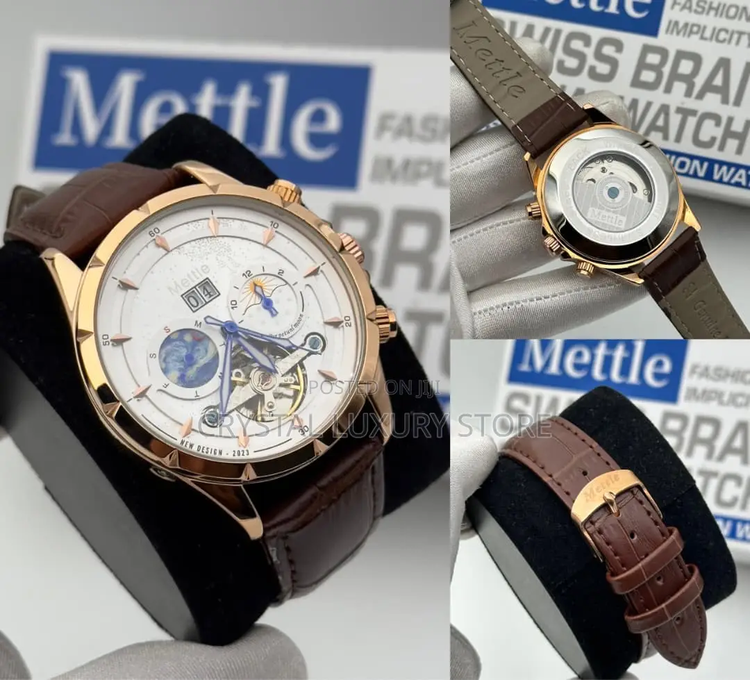 Mettle Quality Luxury Men Genuine Leather Wristwatch