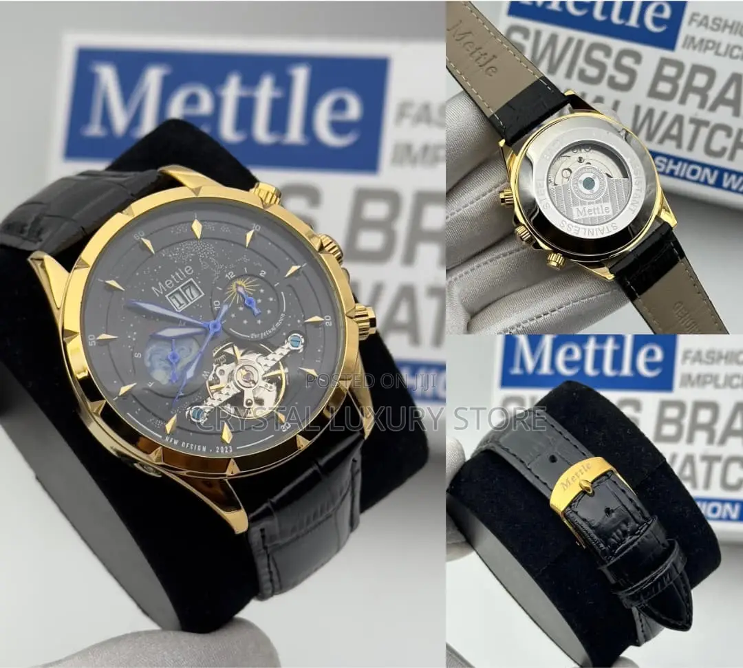 Mettle Quality Luxury Men Genuine Leather Wristwatch