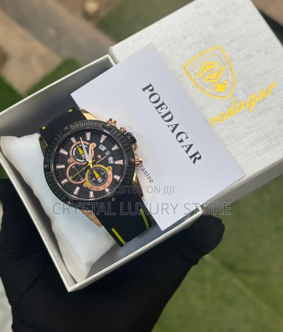 Poedagar Quality Men Rubber Strap Wristwatch
