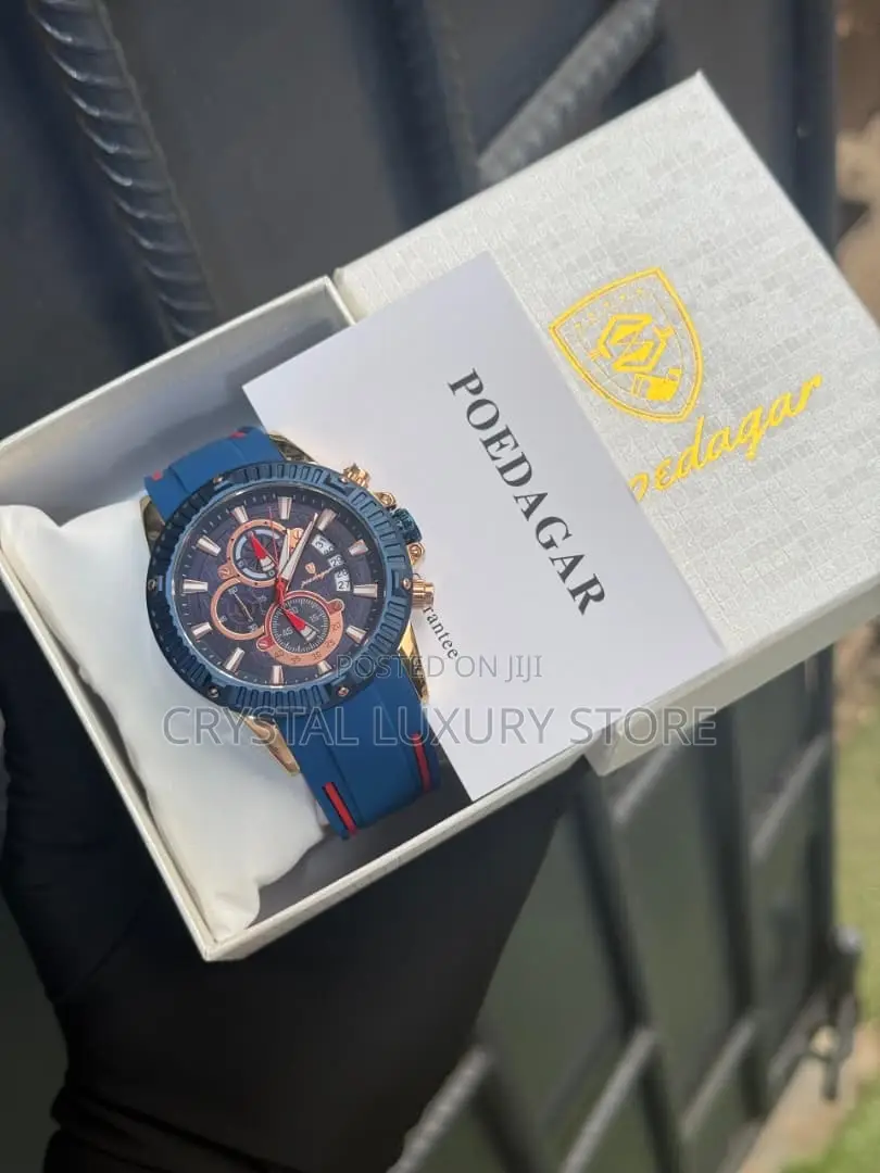Poedagar Quality Men Rubber Strap Wristwatch