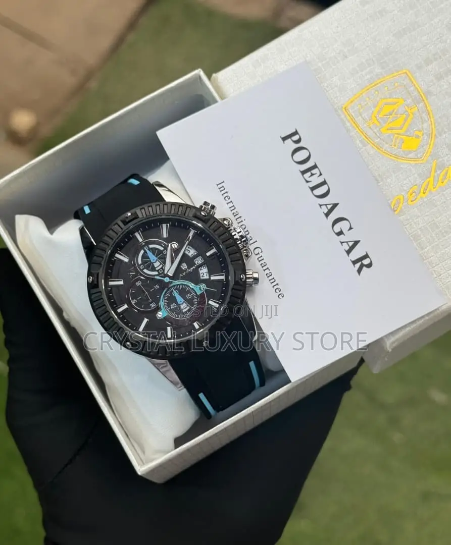Poedagar Quality Men Rubber Strap Wristwatch