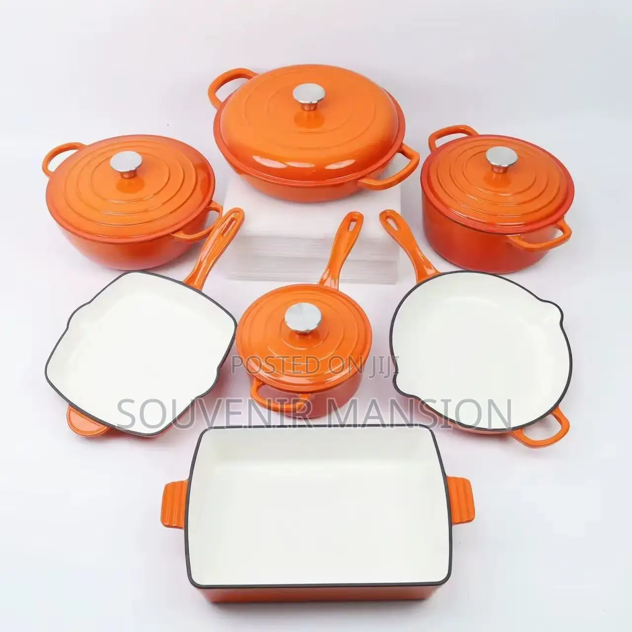 Enamel Pot Cast Iron Pot Set Seven-Piece Set Saucepan